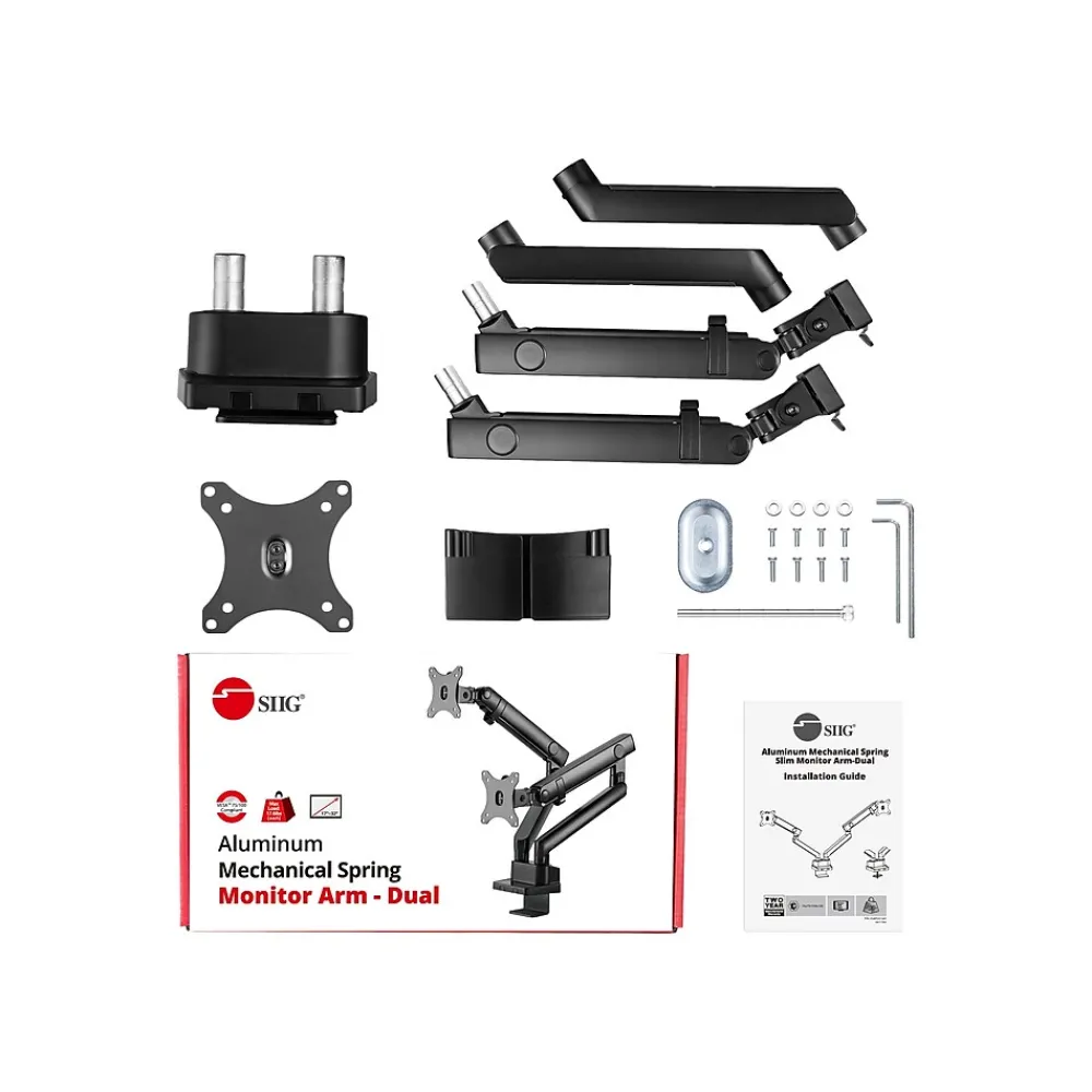 New SIIG Adjustable Mounting Kit, Up to 32" Monitor, Black (CEMT2U12S1)