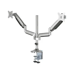 Clearance SIIG Dual Monitor Gas Spring Desk Mount with USB Port - 13" to 32" Arm, Up, Gray (CE-MT2X11-S1)