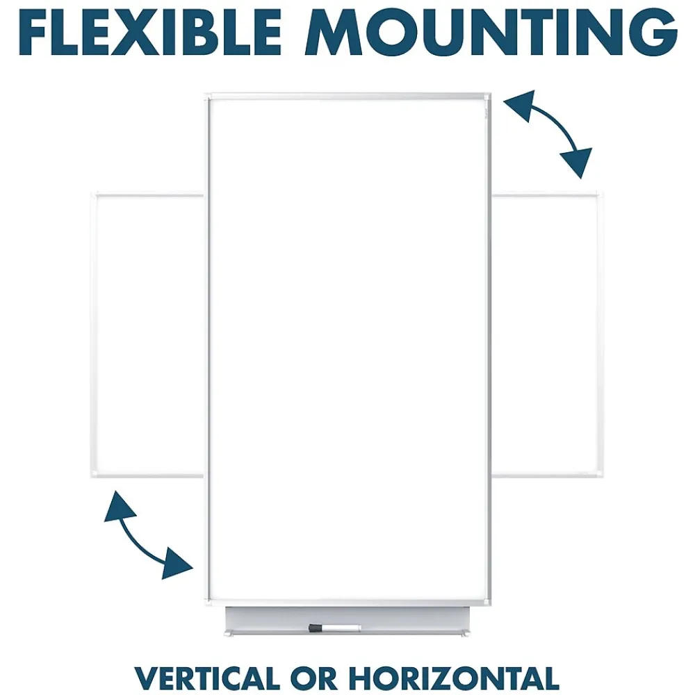 Dry Erase*Quartet Silhouette™ Total Erase® Dry-Erase Whiteboard, Silver Aluminum Frame, 39"x22' (C3922)