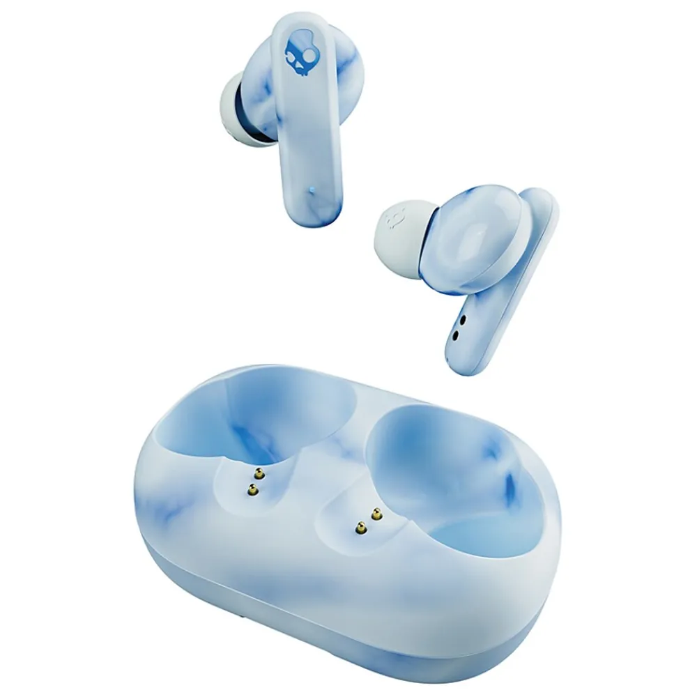 EcoBuds True Wireless Earbuds with Microphone & Charging Dock, Bluetooth, Glacier (S2EOW-Q764)<Skullcandy Best