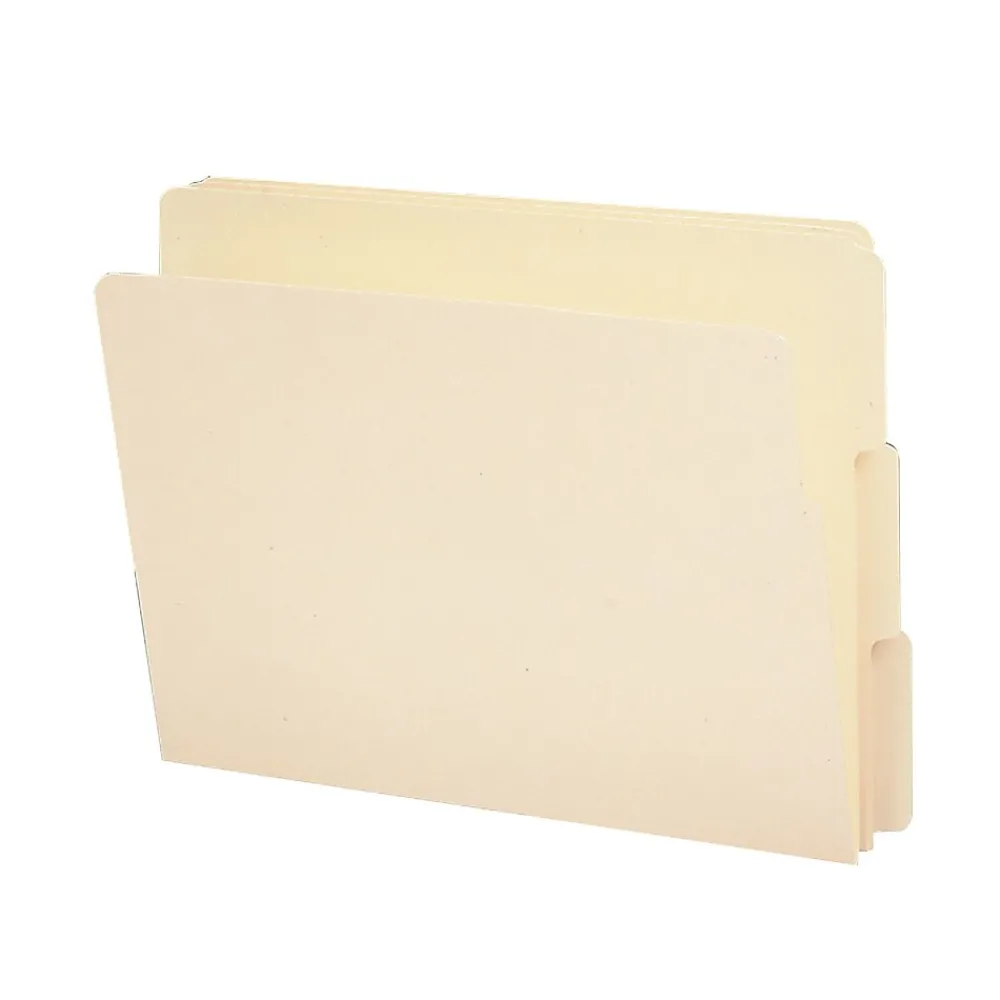 File Folders|Smead End Tab File Folder, Shelf-Master Reinforced 1/3-Cut Tab, Letter Size, Manila, 100/Box (24134)