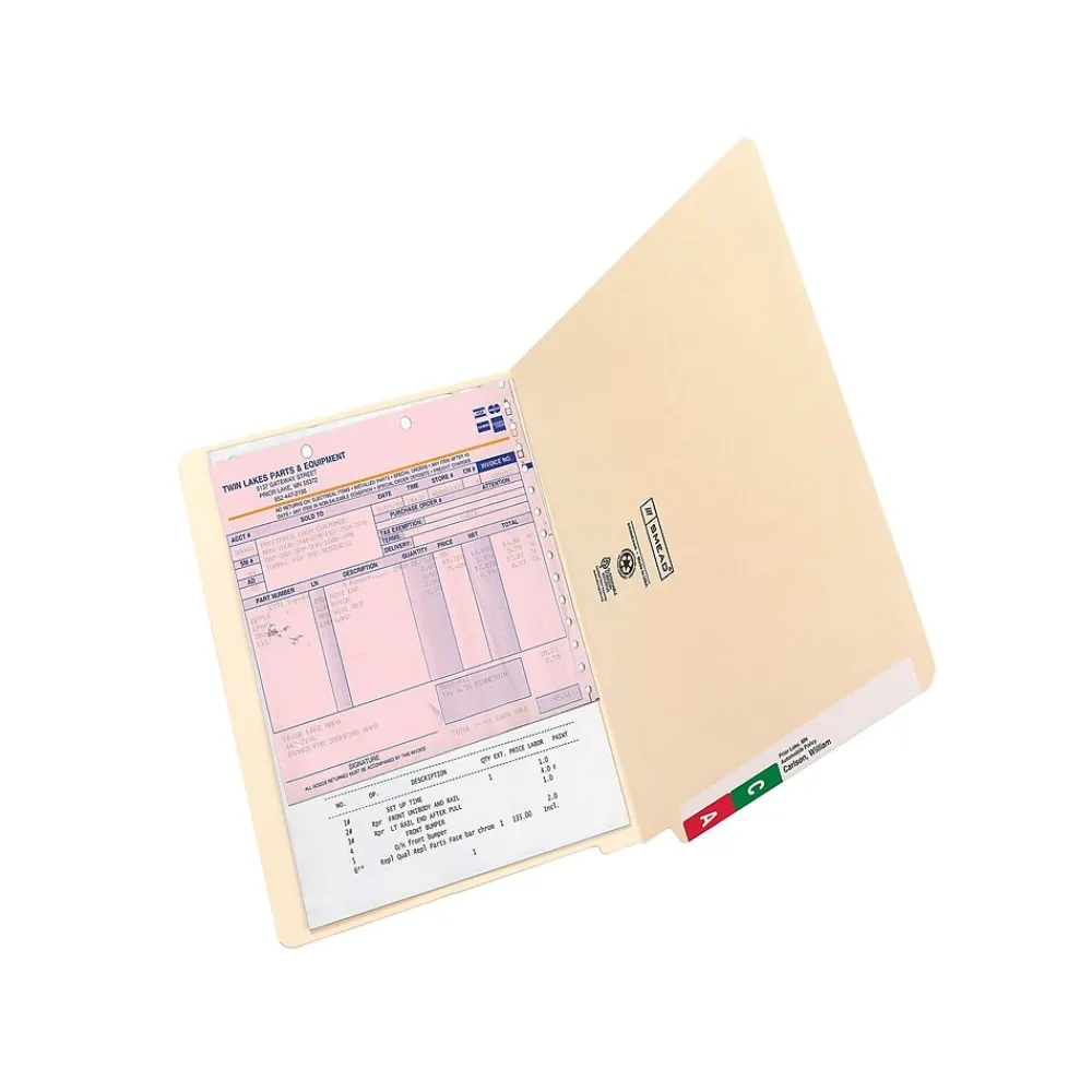 File Folders|Smead End Tab File Folder, Shelf-Master Reinforced Straight-Cut Tab, Legal Size, Manila, 100/Box (27110)