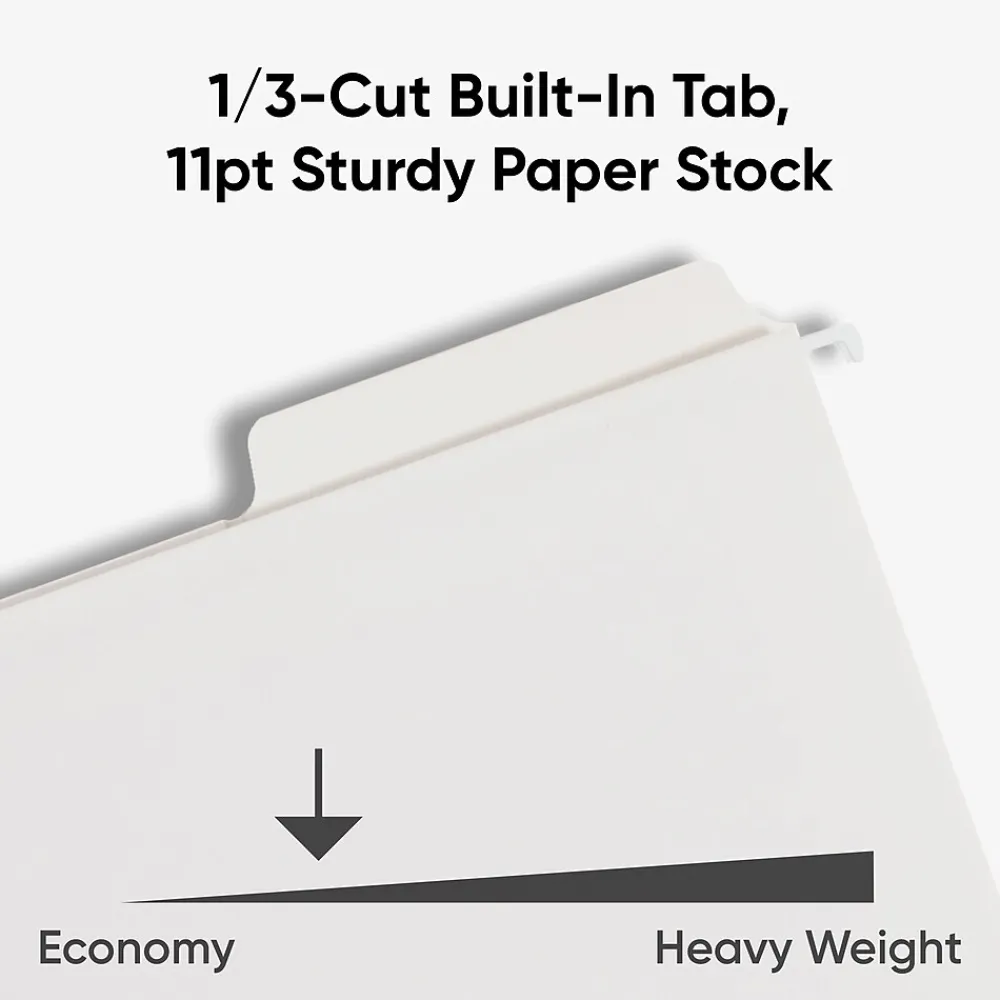 Hanging File Folders|Smead FasTab Recycled Hanging File Folder, 1-Tab, Letter Size, White, 20/Box (64002)