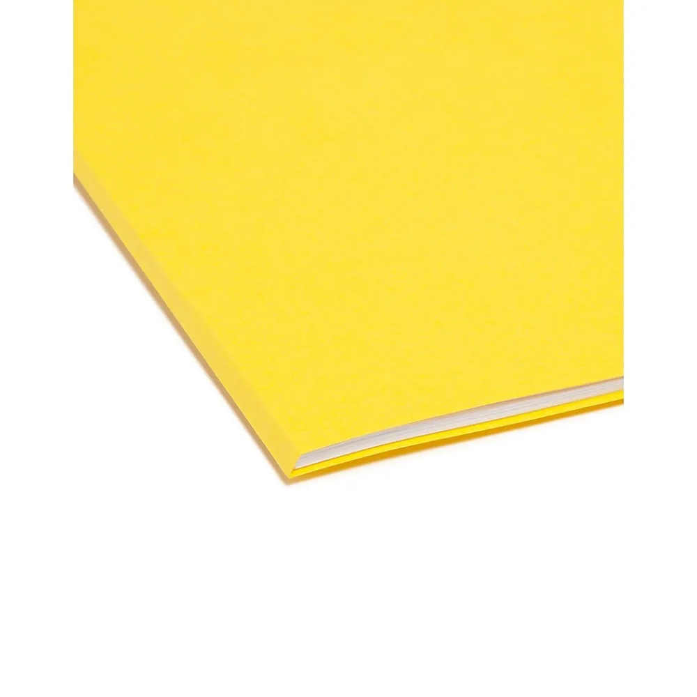 File Folders|Smead File Folder, 3 Tab, Legal Size, , 100/Box (17943) Yellow