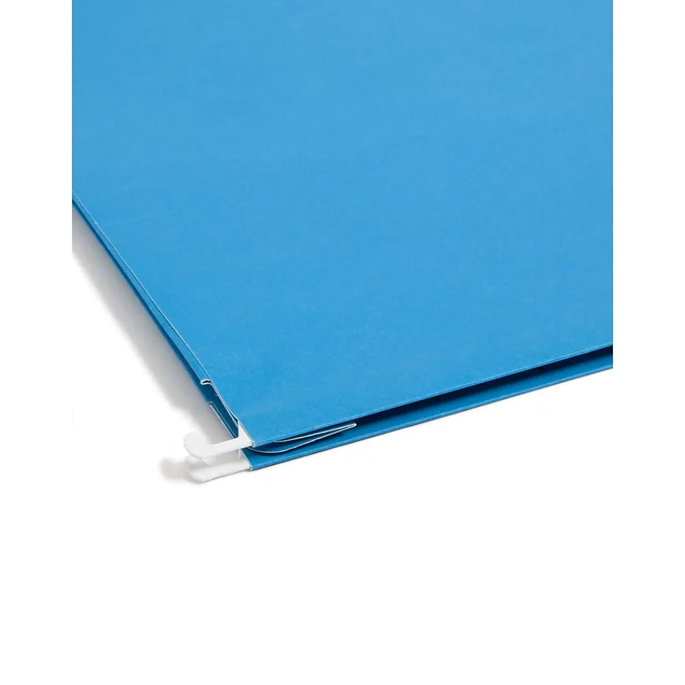 Hanging File Folders|Smead Hanging File Folders, 1/5-Cut Adjustable Tab, Letter Size, 2" Expansion, Sky Blue, 25/Box (64250)