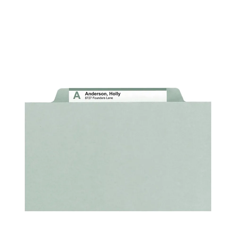 File Folders|Smead Heavy Duty File Folder, 1/3-Cut Tab, 1" Expansion, Letter Size, Gray/Green, 25/Bx (13230)