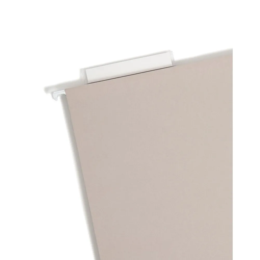 Hanging File Folders|Smead Heavy Duty TUFF Box Bottom Hanging File Folder, 4" Expansion, 1-Tab, Letter Size, Steel Gray, 18/Box (64242)