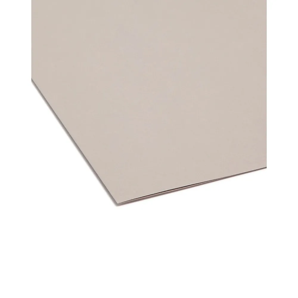 Hanging File Folders|Smead Heavy Duty TUFF Hanging File Folders with Easy Slide Tab, 1/3 Cut, Letter Size, , 18/Box (64092) Steel Gray