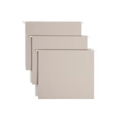 Hanging File Folders|Smead Heavy Duty TUFF Hanging File Folders with Easy Slideâ„¢ Tab, 1/3 Cut, Letter Size, Steel Gray, 18/Box (64240)