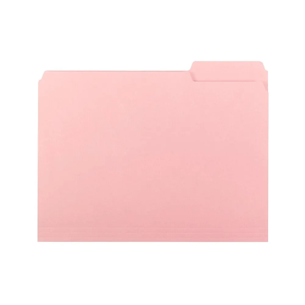 Hanging File Folders|Smead Interior File Folders, 1/3- Cut Tab, Letter Size, , 100/Box (10263) Pink