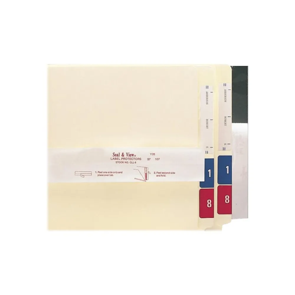 Labels|Smead Seal & View Label Protectors, 8" x 1-11/16", Clear, 100/Pack (67608)