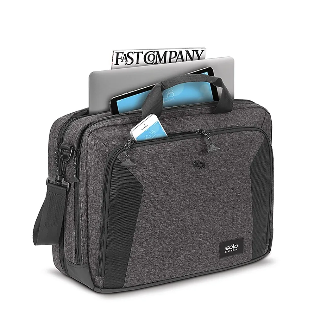 Nomad Collection Voyage Laptop Briefcase, Gray Polyester (NOM301-10)<Solo New York Discount