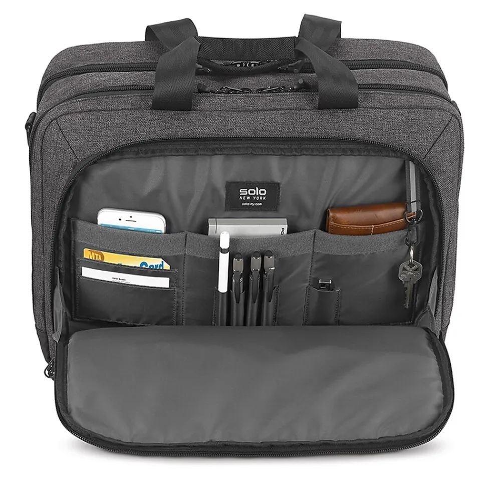Nomad Collection Voyage Laptop Briefcase, Gray Polyester (NOM301-10)<Solo New York Discount