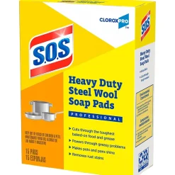 CloroxPro Steel Wool Soap Pads, 15/Box (88320)<S.O.S New