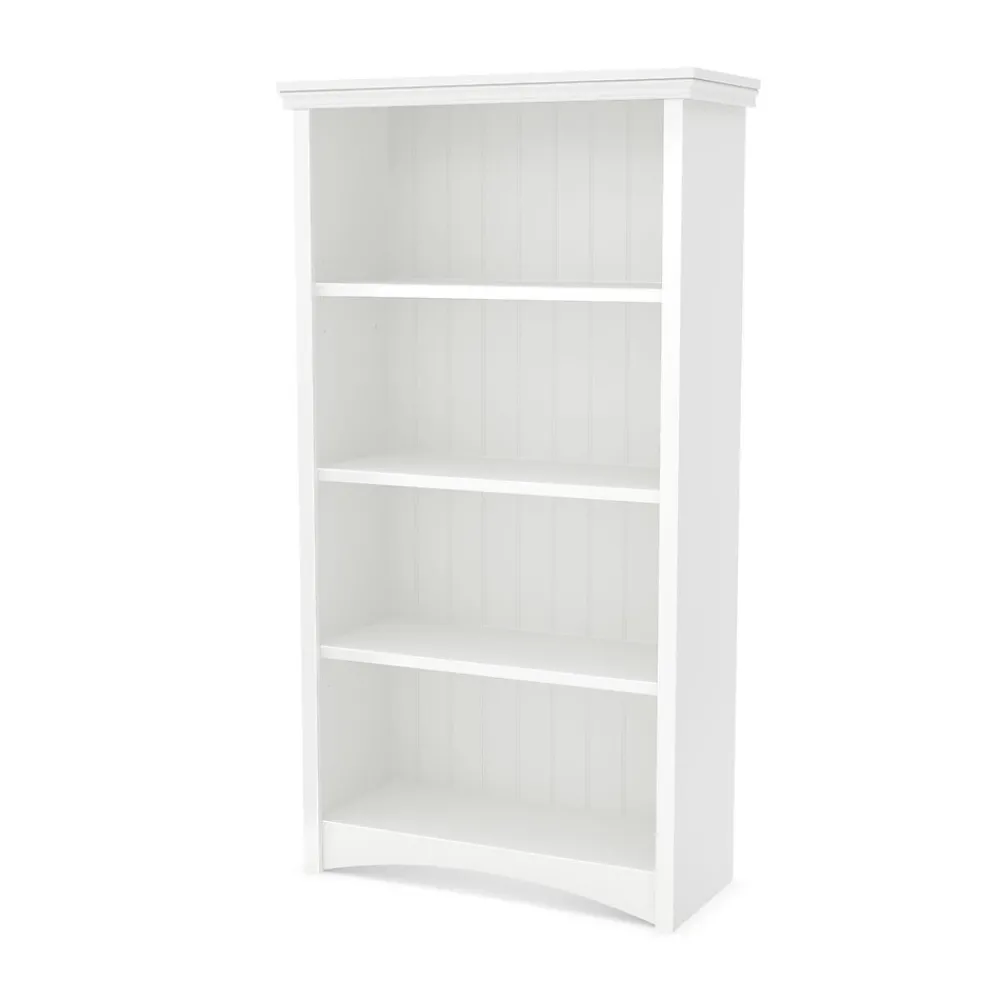Bookcases*South Shore Gascony Standard 4-Shelf Bookcase, Pure White (7360767)