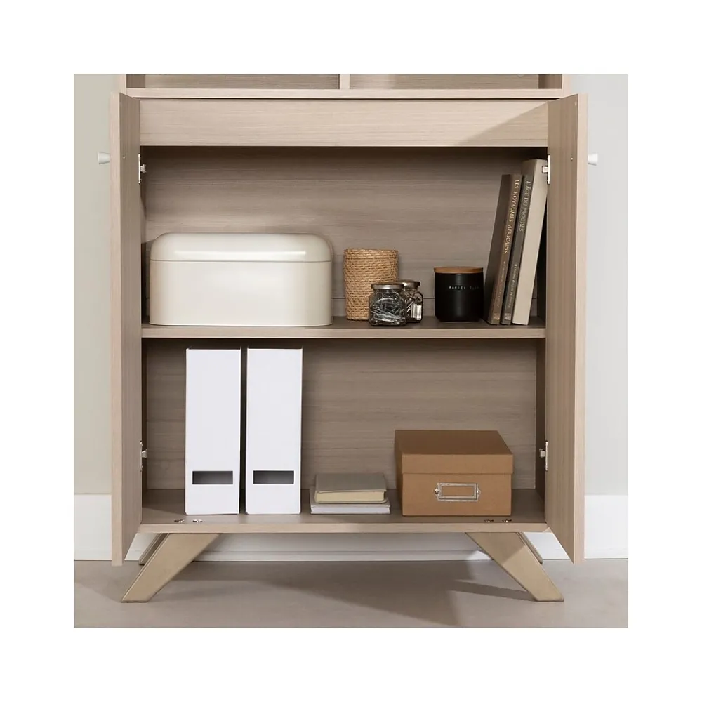 Bookcases*South Shore Helsy 65.25" 6-Shelf Bookcase with Adjustable Shelf, Soft Elm Laminated Particleboard (13869)