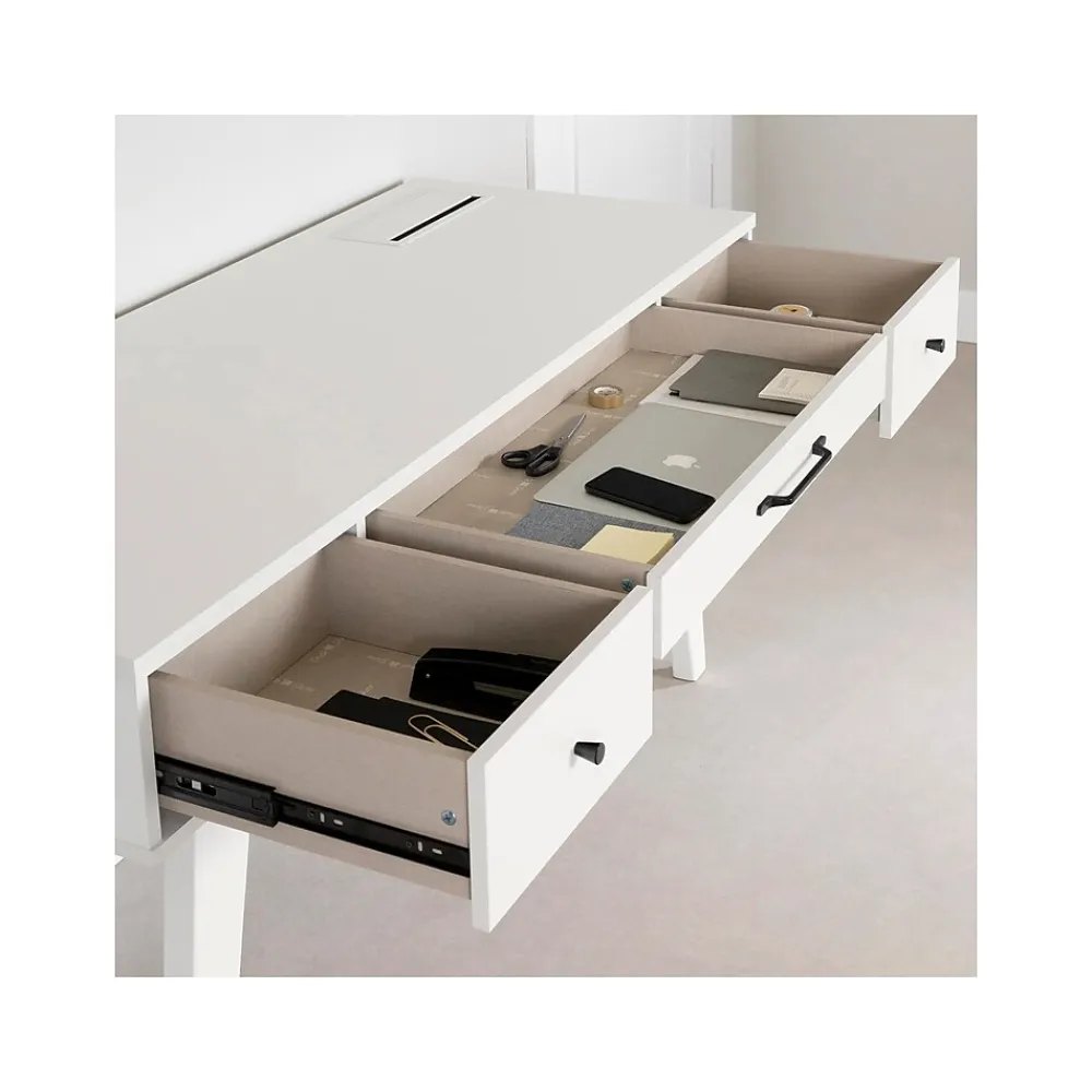 Computer Desks*South Shore Helsy 60"W Computer Desk with Power Bar, Pure White (14668)