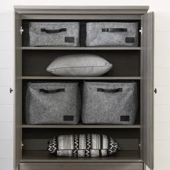 Storage Cabinets*South Shore Versa 2-Door Armoire with Drawers, (10604) Gray Maple