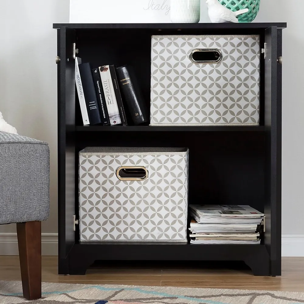 Storage Cabinets*South Shore Vito Small 2-Door Storage Cabinet, Pure Black (10329)