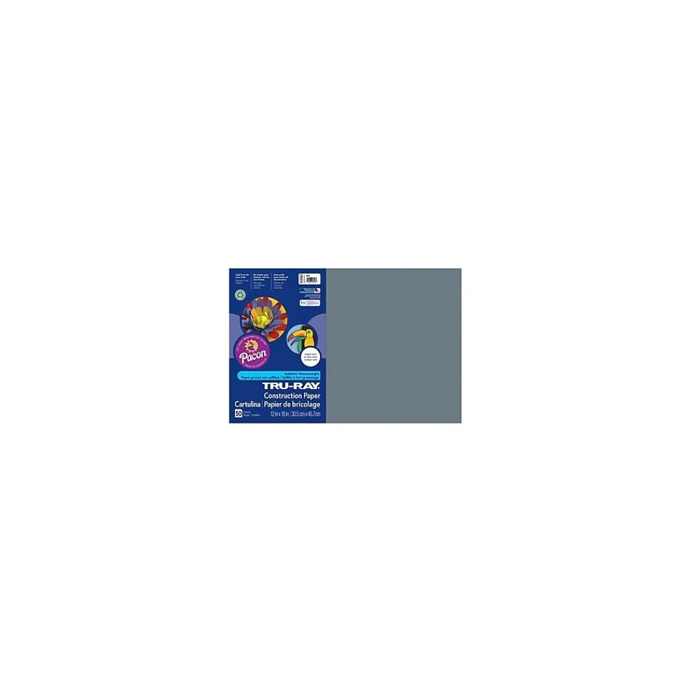 Construction Paper*Southwest School Supply 12" x 18" Construction Paper, Slate, 50 Sheets/Pack (P103060)