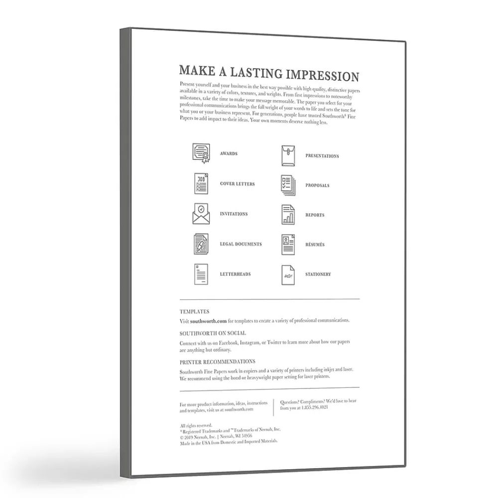 Multipurpose Paper*Southworth Parchments 8.5" x 11" Multipurpose Paper, 24 Lbs., 100 Brightness, 100/Box (P894CK/3/36)
