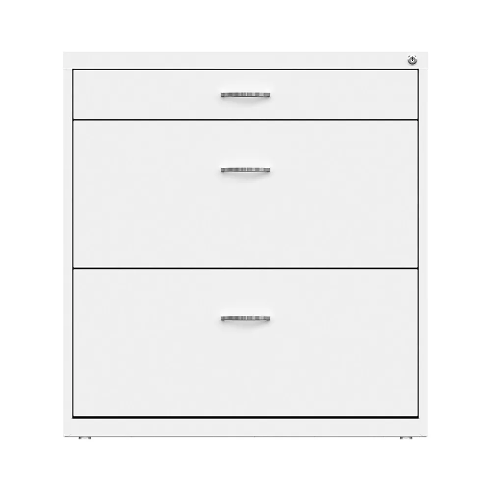 File Cabinets*Space Solutions 3-Drawer Lateral File Cabinet, Letter/Legal Size, Lockable, 31.88"H x 30"W x 17.63"D, White (25071)