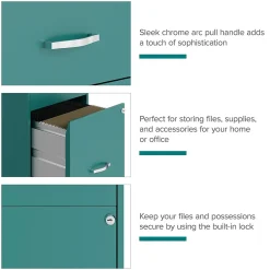 File Cabinets*Space Solutions 3-Drawer Mobile Vertical File Cabinet, Letter Size, Lockable, 26.7