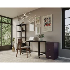 File Cabinets*Space Solutions SOHO Organizer 3-Drawer Vertical File Cabinet, Letter Size, Lockable, Midnight Purple (25281)