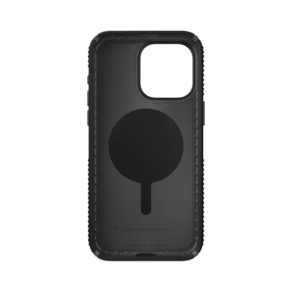 Speck Presidio 2 Grip MagSafe ClickLock Phone Case for iPhone 15 Pro Max, Black/Slate Gray (150463-3205)