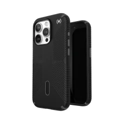 Speck Presidio 2 Grip MagSafe ClickLock Phone Case for iPhone 15 Pro, Black/Slate Gray (150447-3205)