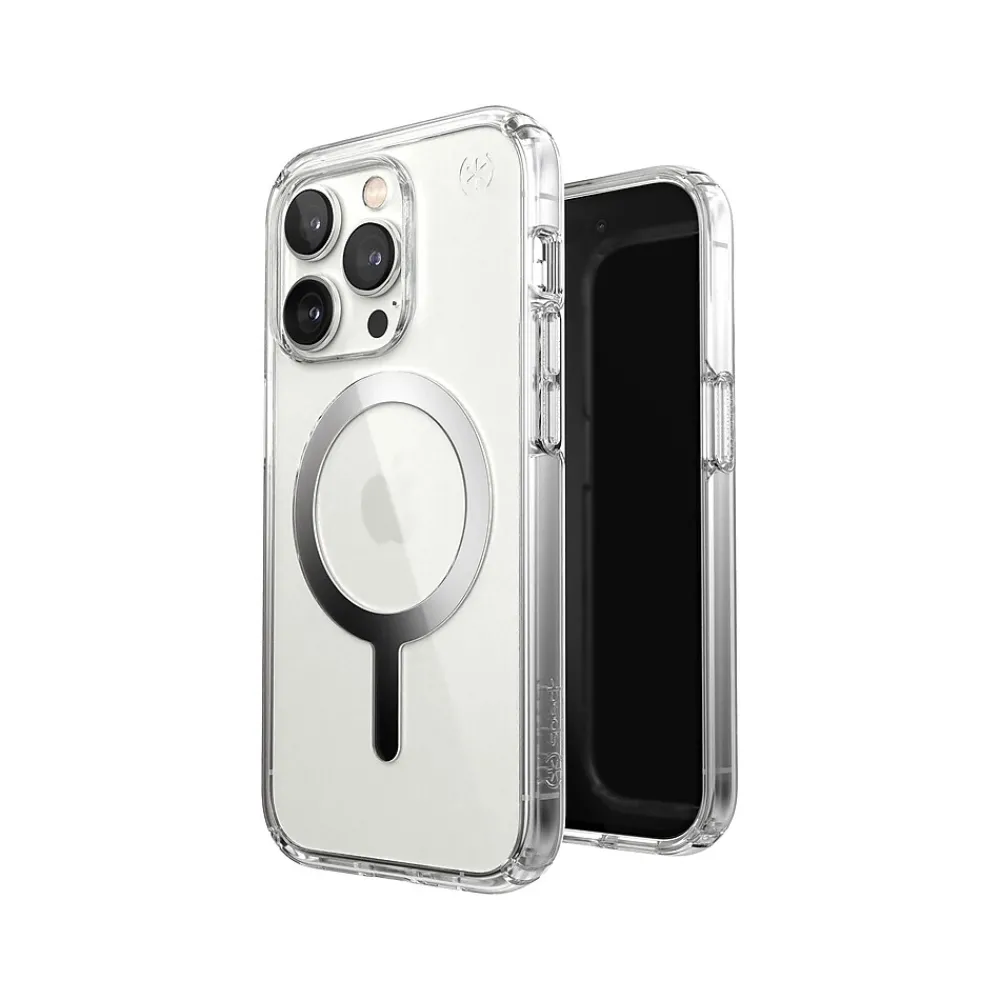 Speck Presidio Perfect-Clear MagSafe Clear/Silver Case for iPhone 14 Pro (150148-3080)