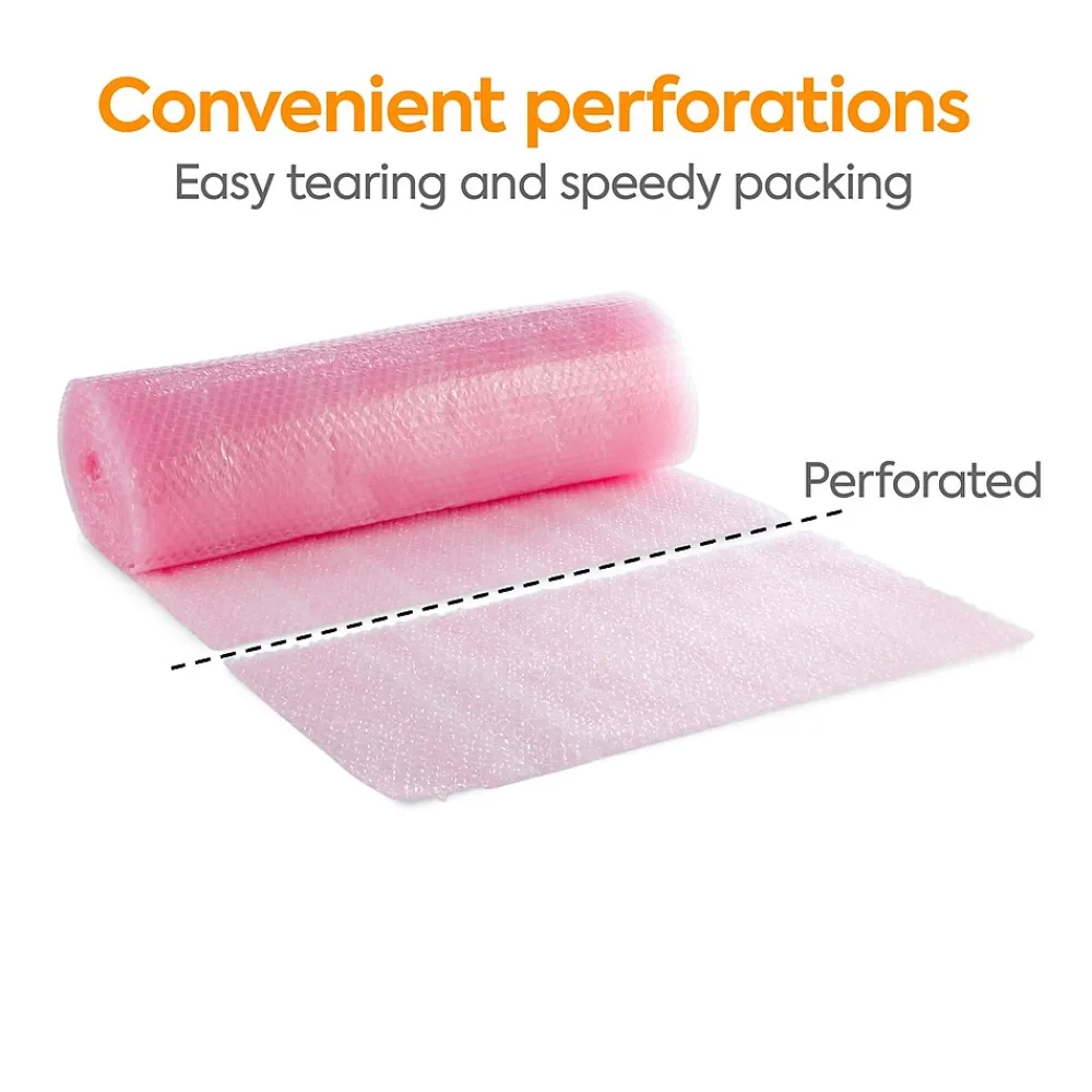 New Staples 3/16" Anti-Static Bubble Roll, 24" x 30', AF23Pink (4069427)