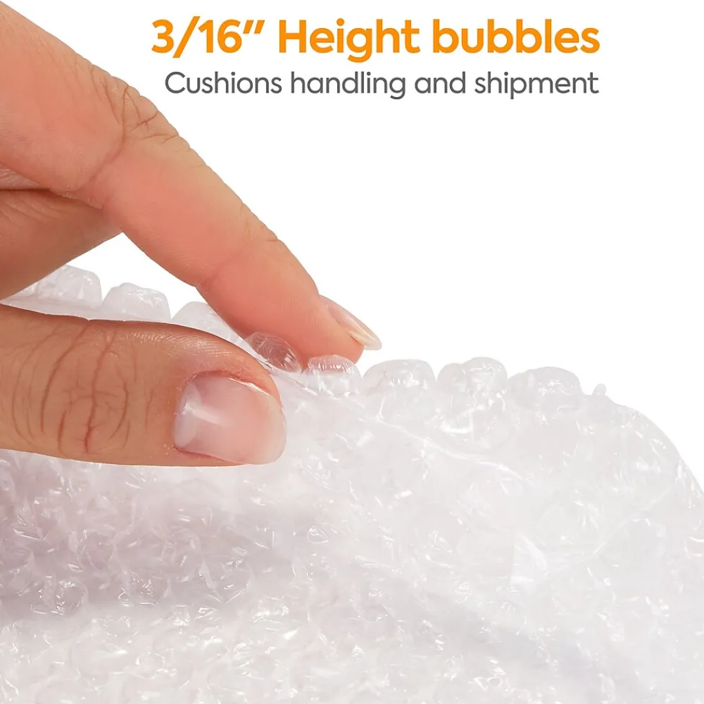 Online Staples 3/16" Bubble Roll, 12" x 25', Clear (4069426)