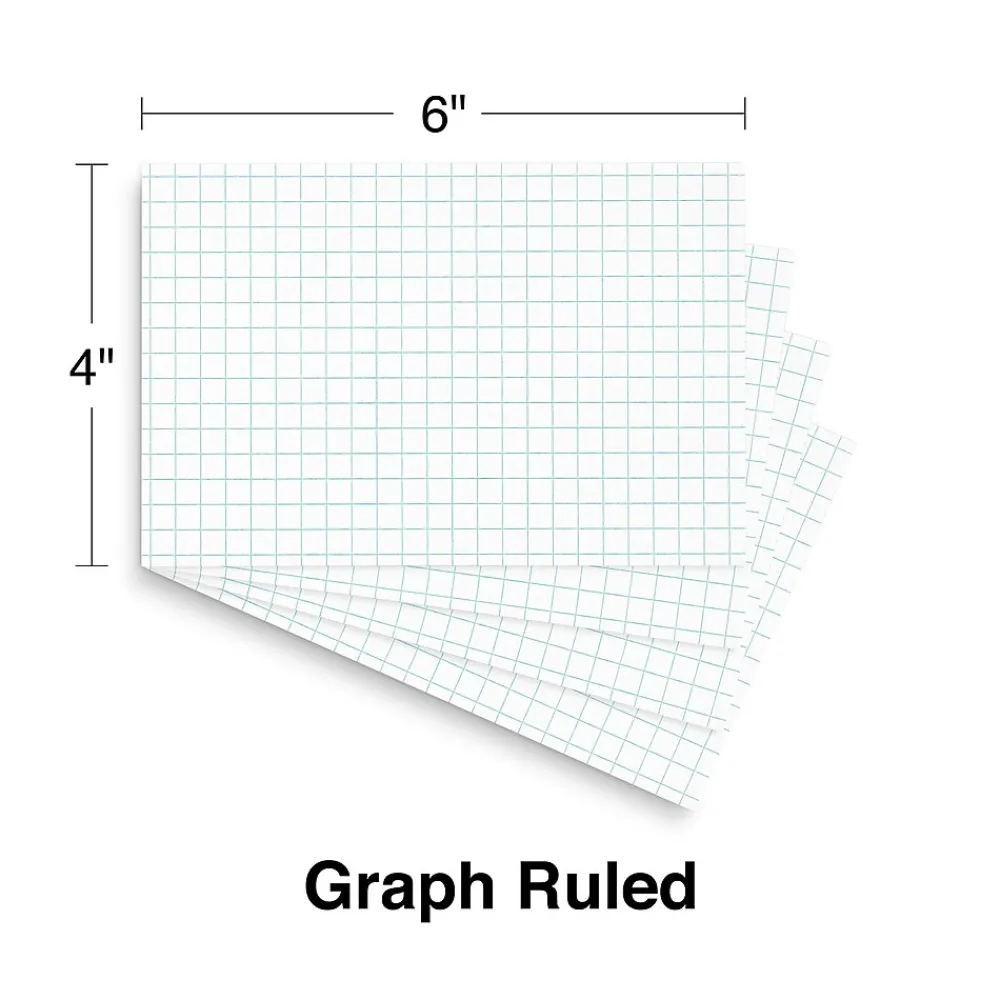 Index Cards*Staples ™ 4" x 6" Index Card, Graph Ruled, White, 100/Pack (TR50997)