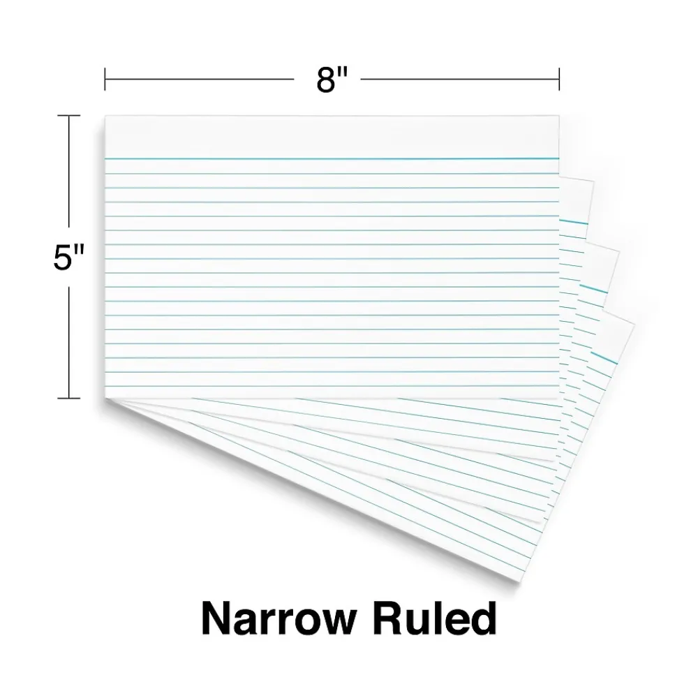 Index Cards*Staples 5" x 8" Index Cards, Lined, White, 500/Pack (TR51006)