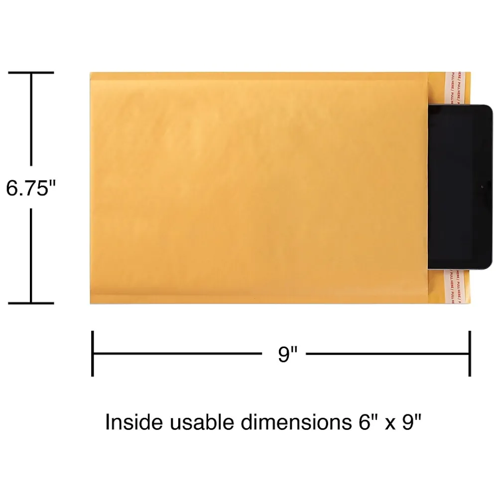 Sale Staples 6.75" x 9" Self-Sealing Bubble Mailer, #0, Kraft, 250/Pack (ST56637)
