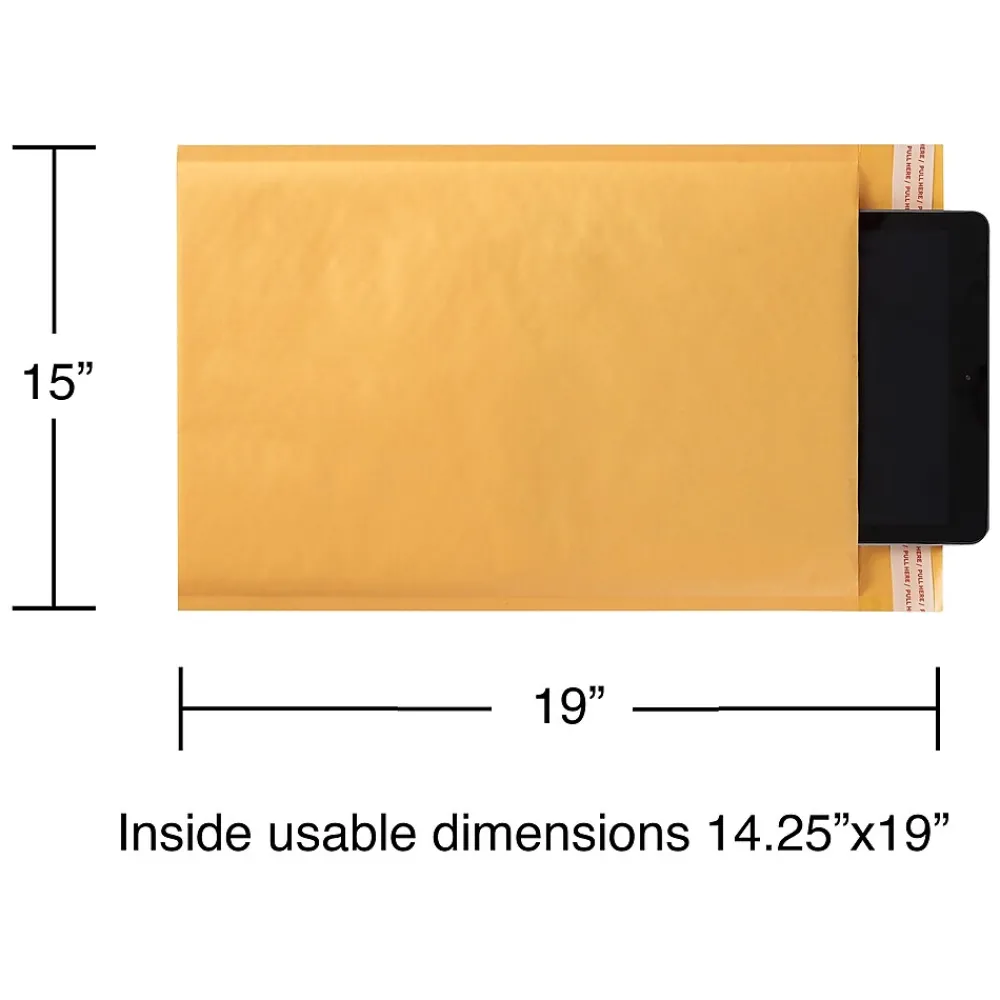 Staples 15" x 19" Self-Sealing Bubble Mailer, #7, Kraft, 50/Carton (ST56596)