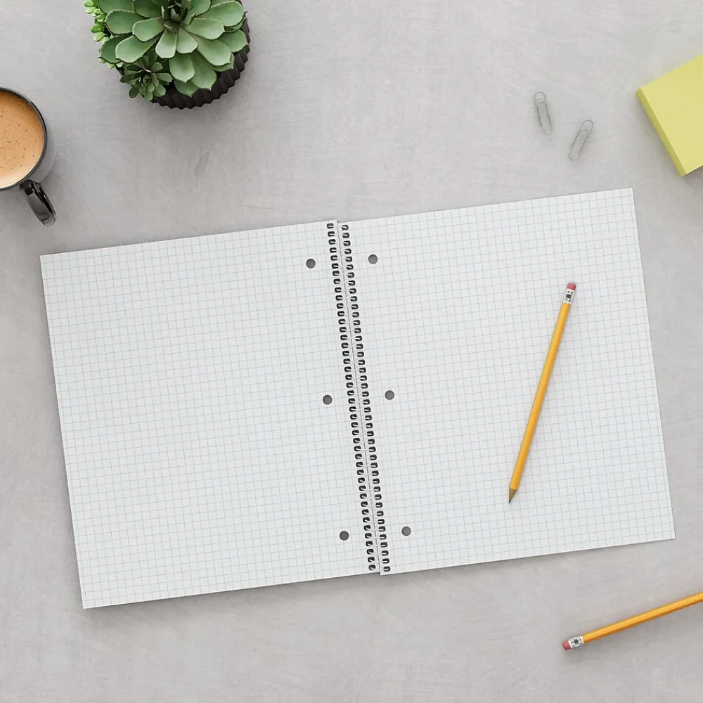 Subject Notebooks|Staples Accel 1-Subject Subject Notebook, 8-1/2" x 11", Graph Ruled, Assorted, 12/Pack (25855CT)