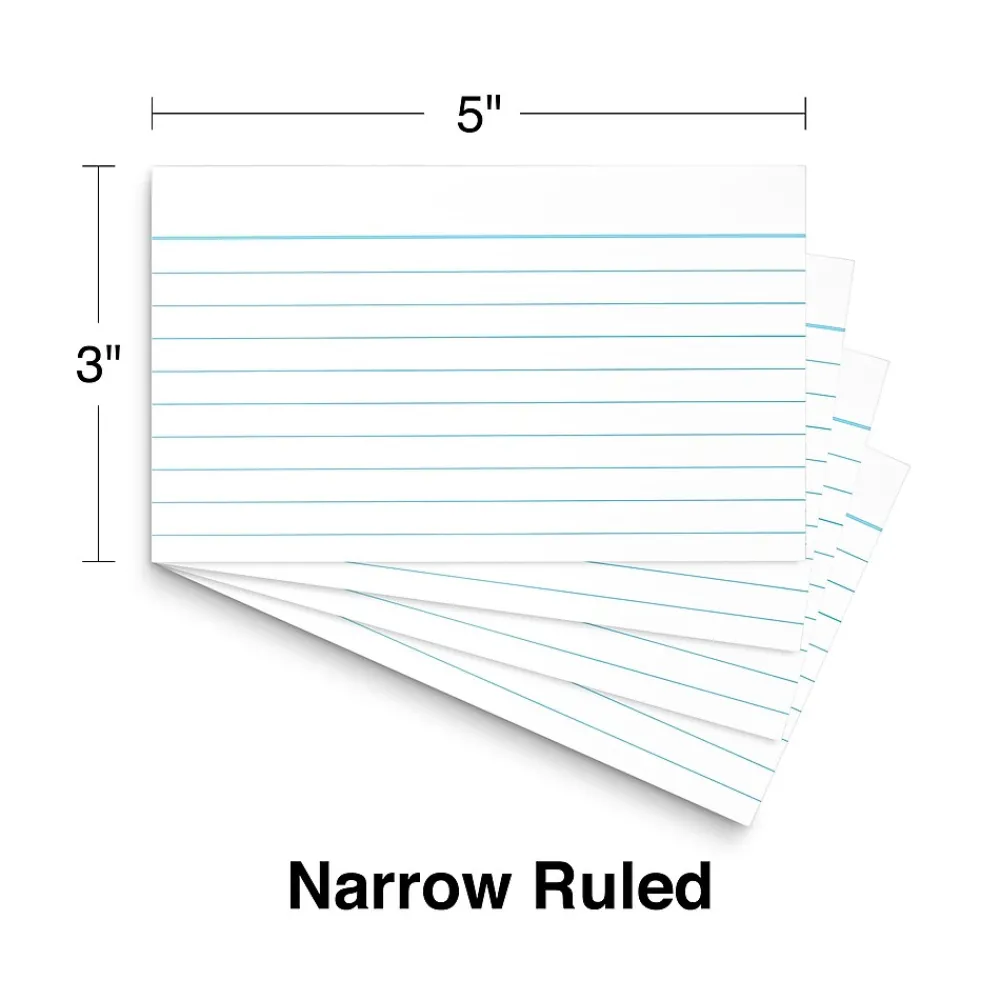 Index Cards*Staples Brand 3" x 5" Index Cards, Lined, White, 100/Pack (ST51013-CC)