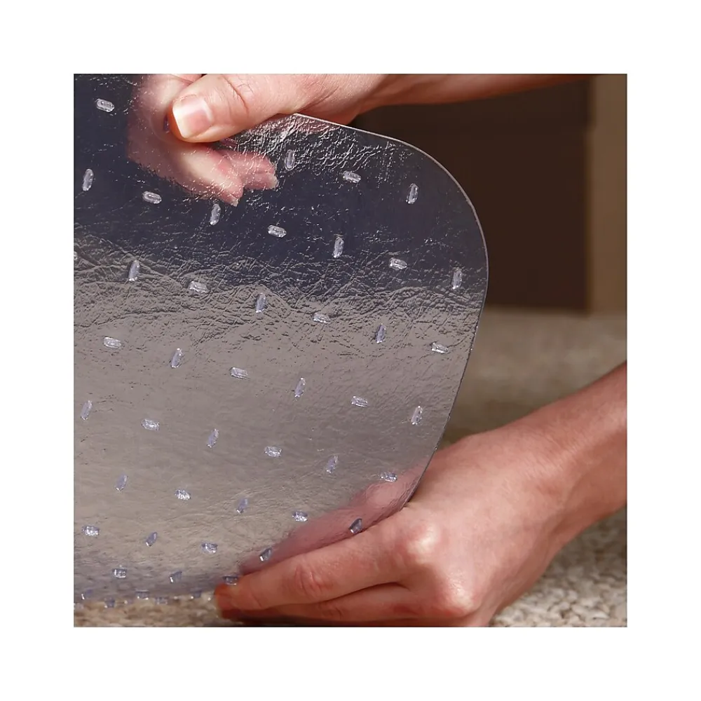 Chair Mats*Staples Carpet Chair Mat with Lip, 45" x 53", Designed for Medium-Pile Carpet, Clear Vinyl (122233)