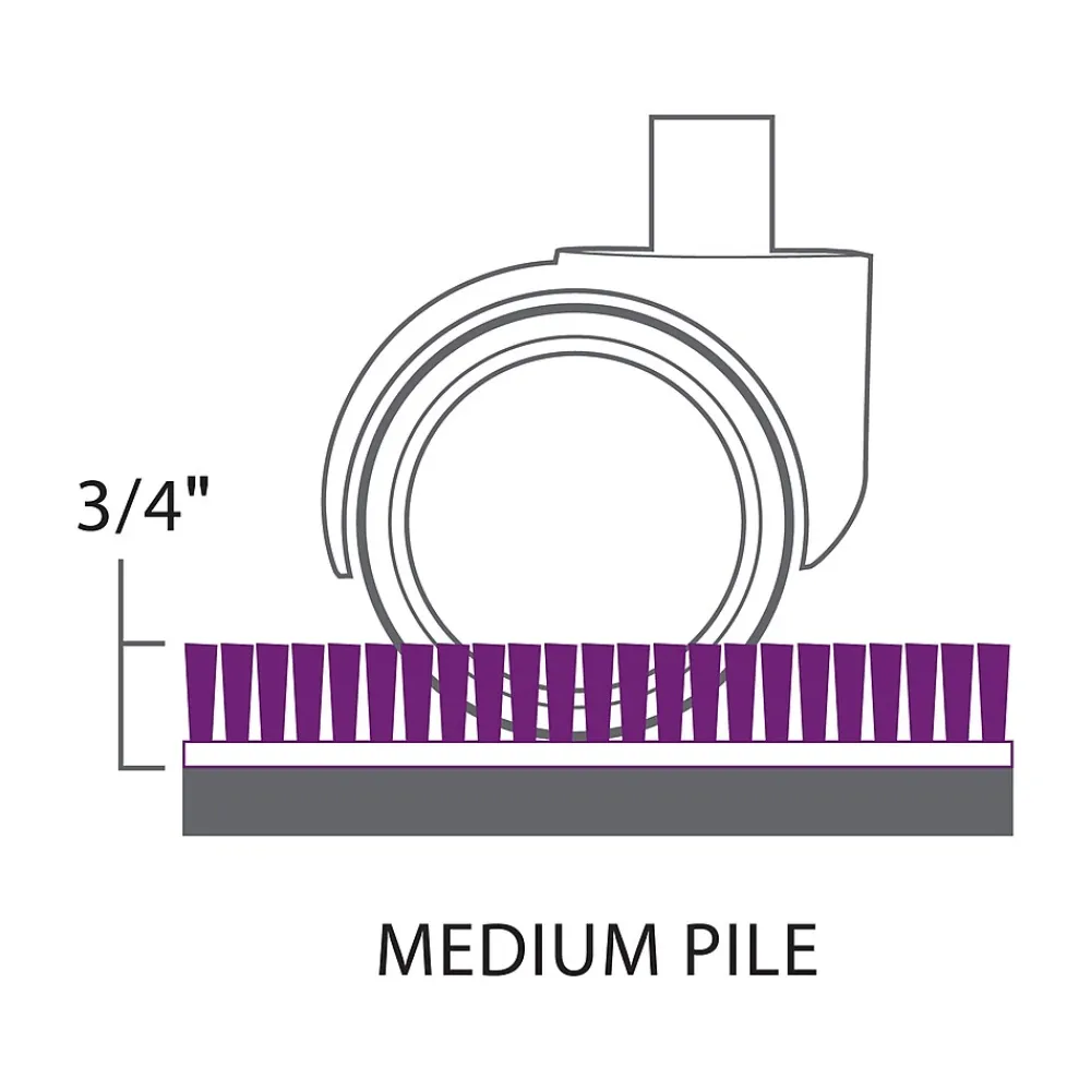 Chair Mats*Staples Carpet Chair Mat with Lip, 45" x 53", Designed for Medium-Pile Carpet, Clear Vinyl (122233)
