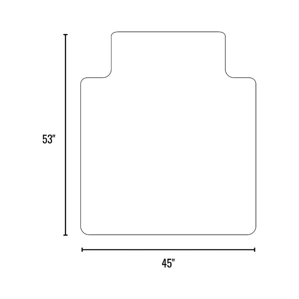Chair Mats*Staples Carpet Chair Mat with Lip, 45" x 53", Designed for Medium-Pile Carpet, Clear Vinyl (122233)