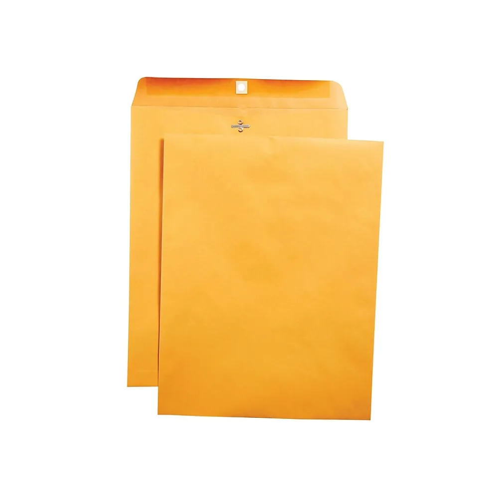 Discount Staples Clasp & Moistenable Glue Kraft Catalog Envelopes, 10"L x 15"H, Brown, 100/Box (535021/19814)
