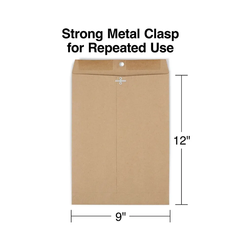 Best Staples Clasp & Moistenable Glue #10 Catalog Envelope, 9" x 12", Natural Brown, 100/Box (ST19964-CC)