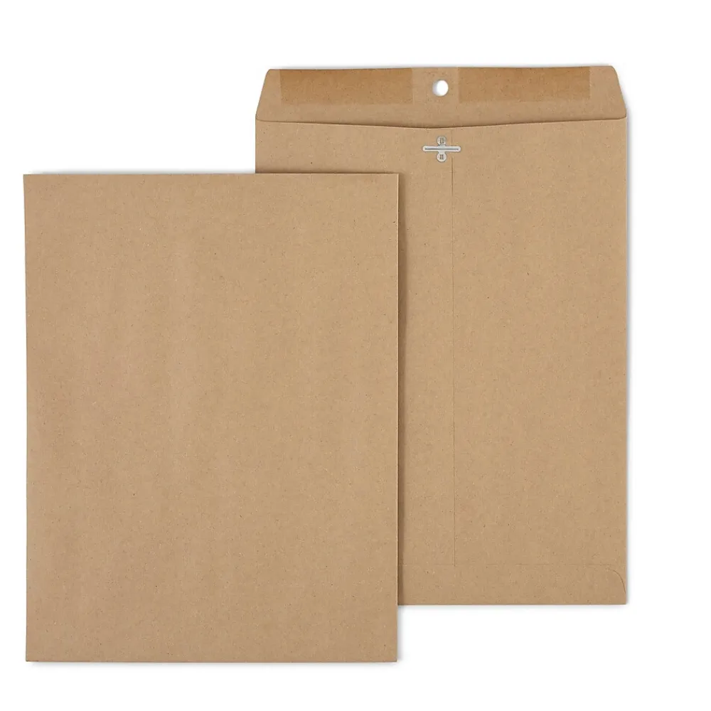 Staples Clasp & Moistenable Glue Catalog Envelopes, 10" x 13", Natural Brown, 100/Box (19965)
