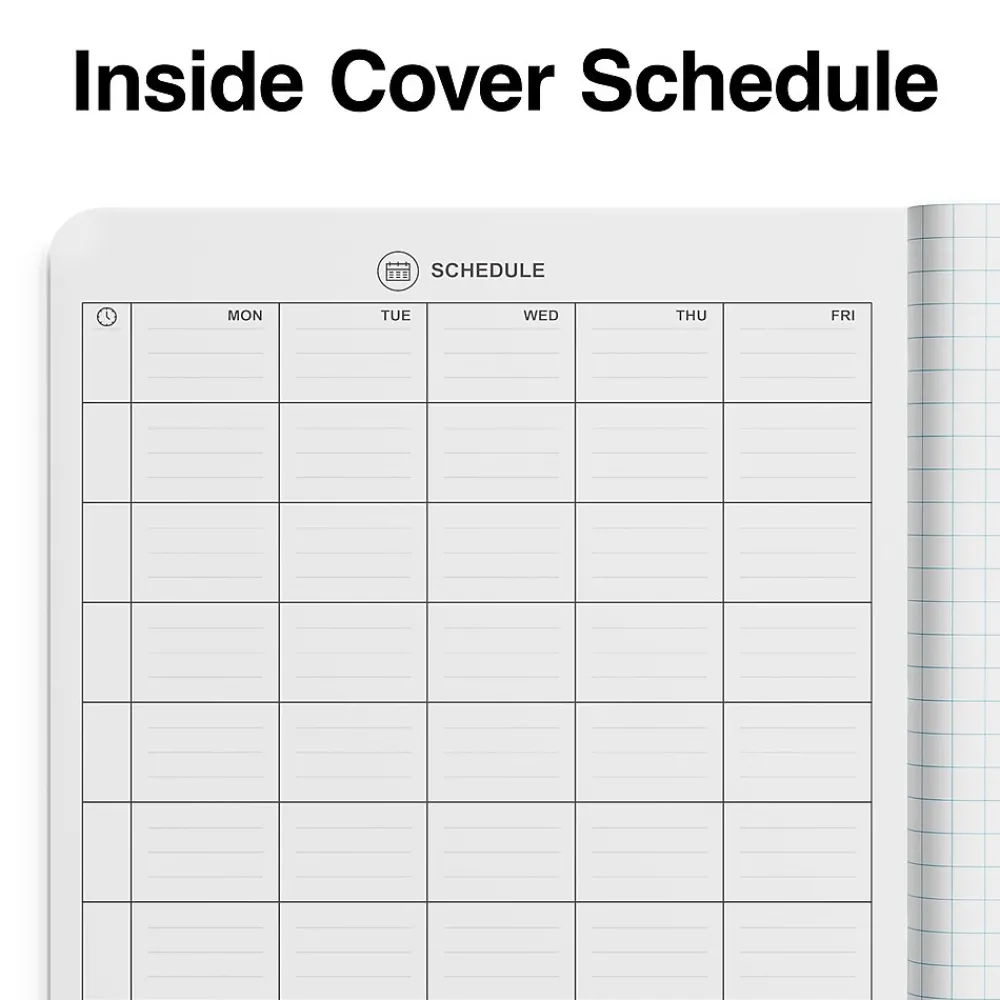 Composition Notebooks|Staples Composition Notebook, 7.5" x 9.75", Graph Ruled, 80 Sheets, /White (ST55069) Red