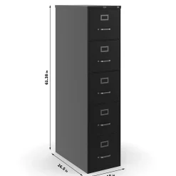 File Cabinets*Staples 5-Drawer Vertical File Cabinet, Letter Size, Lockable, 61.38
