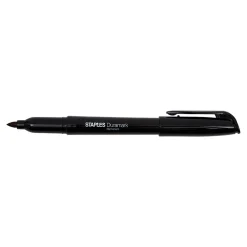 Markers|Staples DuraMark Permanent Markers, Fine Tip, Black, 12/Pack (20468-CC)