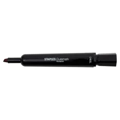 Markers|Staples DuraMark Tank Permanent Marker, Chisel Tip, Black, 12/Pack (10403-CC)