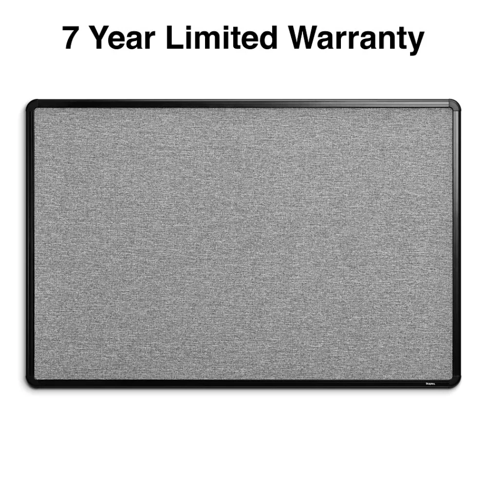 Bulletin*Staples Fabric Bulletin Board, Black Frame, 3' x 2' (ST61263)